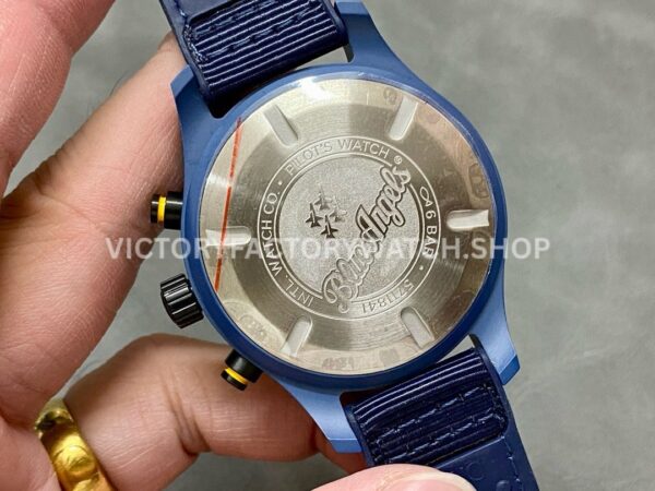 TW Factory IWC Pilot Chronograph Top Gun IW389109 44.5mm Ceramic Blue Rubber Strap Arabic Numerals Blu (7) TW Factory IWC Pilot Chronograph Top Gun IW389109 44.5mm Ceramic Blue Rubber Strap Arabic Numerals Blue Dial