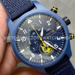 TW Factory IWC Pilot Chronograph Top Gun IW389109 44.5mm Ceramic Blue Rubber Strap Arabic Numerals Blu (8) TW Factory IWC Pilot Chronograph Top Gun IW389109 44.5mm Ceramic Blue Rubber Strap Arabic Numerals Blue Dial