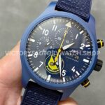 TW Factory IWC Pilot Chronograph Top Gun IW389109 44.5mm Ceramic Blue Rubber Strap Arabic Numerals Blue (1) TW Factory IWC Pilot Chronograph Top Gun IW389109 44.5mm Ceramic Blue Rubber Strap Arabic Numerals Blue Dial
