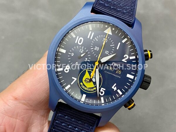 TW Factory IWC Pilot Chronograph Top Gun IW389109 44.5mm Ceramic Blue Rubber Strap Arabic Numerals Blue (1) TW Factory IWC Pilot Chronograph Top Gun IW389109 44.5mm Ceramic Blue Rubber Strap Arabic Numerals Blue Dial