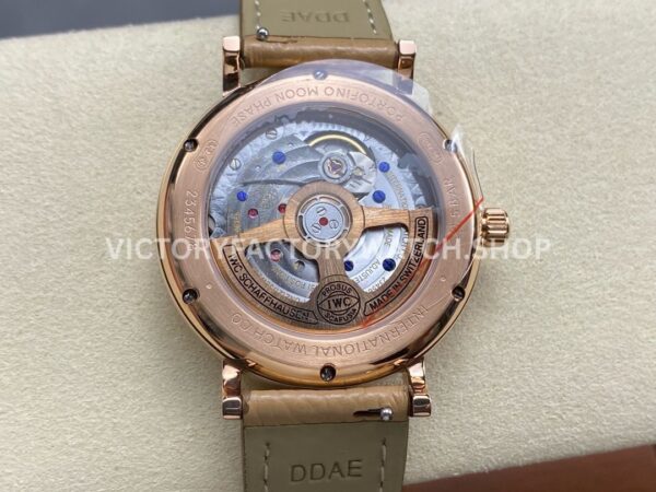 TW Factory IWC Portofino Midsize Automatic Moonphase IW459006 37.1mm Rose Gold Leather Strap Blue Dial (3) TW Factory IWC Portofino Midsize Automatic Moonphase IW459006 37.1mm Rose Gold Leather Strap Blue Dial