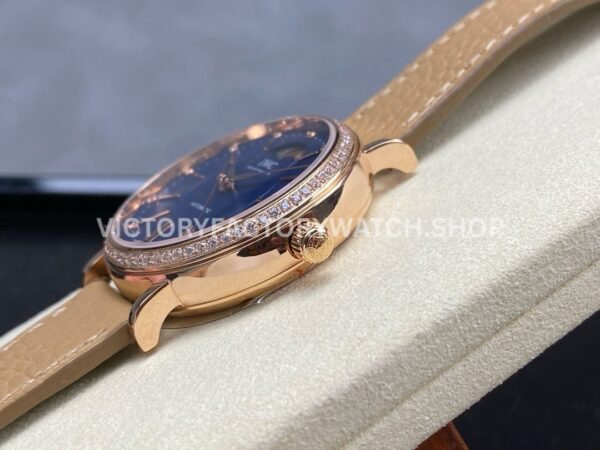 TW Factory IWC Portofino Midsize Automatic Moonphase IW459006 37.1mm Rose Gold Leather Strap Blue Dial (4) TW Factory IWC Portofino Midsize Automatic Moonphase IW459006 37.1mm Rose Gold Leather Strap Blue Dial
