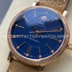 TW Factory IWC Portofino Midsize Automatic Moonphase IW459006 37.1mm Rose Gold Leather Strap Blue Dial (6) TW Factory IWC Portofino Midsize Automatic Moonphase IW459006 37.1mm Rose Gold Leather Strap Blue Dial