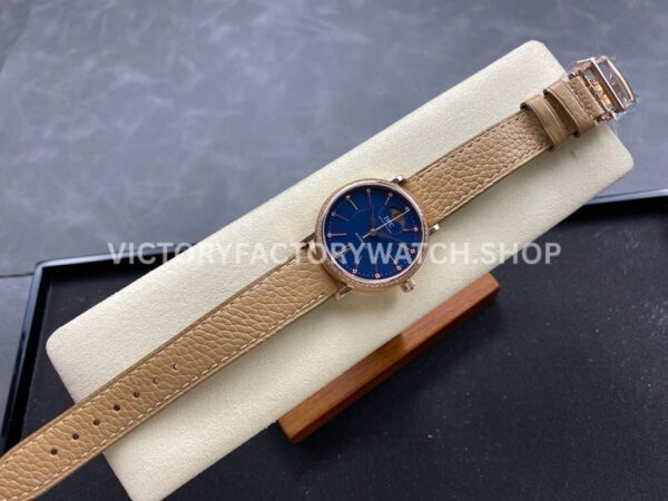 TW Factory IWC Portofino Midsize Automatic Moonphase IW459006 37.1mm Rose Gold Leather Strap Blue Dial (8) TW Factory IWC Portofino Midsize Automatic Moonphase IW459006 37.1mm Rose Gold Leather Strap Blue Dial