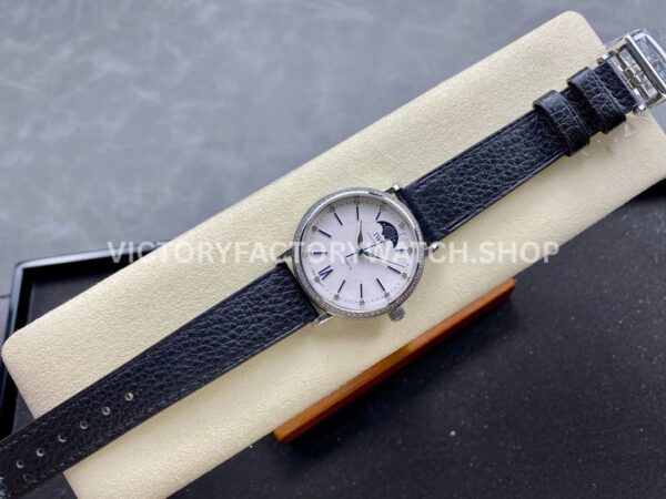 TW Factory IWC Portofino Midsize Automatic Moonphase IW659601 37.1mm Steel Black Leather Strap White Dial (8) TW Factory IWC Portofino Midsize Automatic Moonphase IW659601 37.1mm Steel Black Leather Strap White Dial