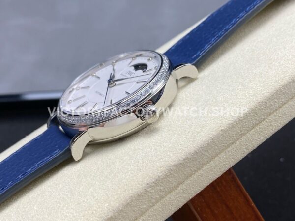 TW Factory IWC Portofino Midsize Automatic Moonphase IW659601 37.1mm Steel Blue Leather Strap White Dial ( (3) TW Factory IWC Portofino Midsize Automatic Moonphase IW659601 37.1mm Steel Blue Leather Strap White Dial