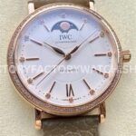 TW Factory IWC Portofino Midsize Automatic Moonphase IW659602 37.1mm Rose Gold Leather Strap Silver Dial ( (8) TW Factory IWC Portofino Moonphase IW659602 silver dial rose gold leather strap