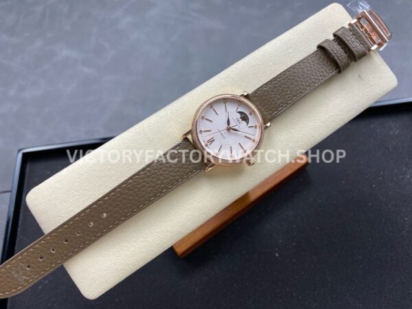 TW Factory IWC Portofino Midsize Automatic Moonphase IW659602 37.1mm Rose Gold Leather Strap Silver Dial ( (9) TW Factory IWC Portofino Midsize Automatic Moonphase IW659602 37.1mm Rose Gold Leather Strap Silver Dial