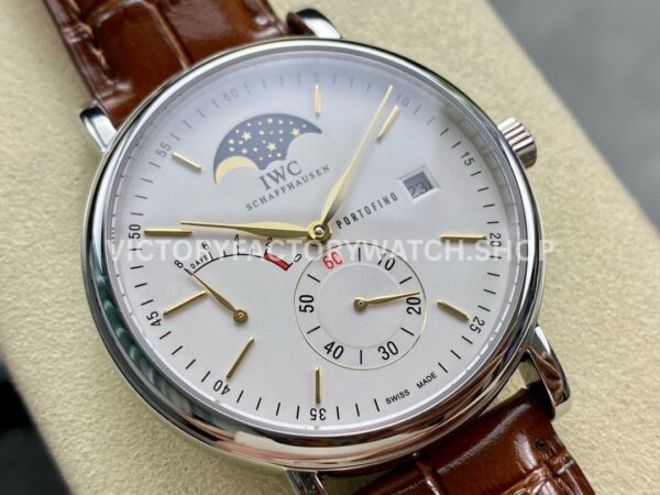 TWA Factory IWC Portofino Hand-Wound IW516401 45mm Gold Needle Steel Brown Leather Strap White Dial (3) TWA Factory IWC Portofino Hand-Wound IW516401 45mm Gold Needle Steel Brown Leather Strap White Dial
