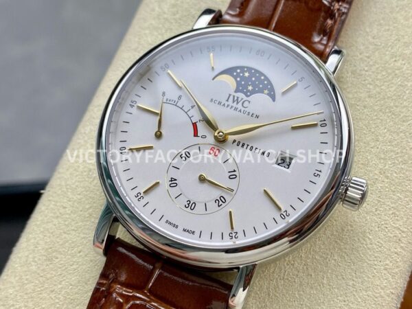 TWA Factory IWC Portofino Hand-Wound IW516401 45mm Gold Needle Steel Brown Leather Strap White Dial (4) TWA Factory IWC Portofino Hand-Wound IW516401 45mm Gold Needle Steel Brown Leather Strap White Dial