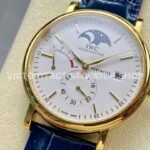 TWA Factory IWC Portofino Hand-Wound IW516409 45mm Gold Needle Gold Blue Leather Strap White Dial (3) TWA Factory IWC Portofino Hand-Wound IW516409 45mm Gold Needle Gold Blue Leather Strap White Dial