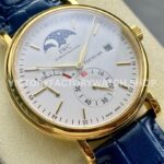 TWA Factory IWC Portofino Hand-Wound IW516409 45mm Gold Needle Gold Blue Leather Strap White Dial (5) TWA Factory IWC Portofino Hand-Wound IW516409 45mm Gold Needle Gold Blue Leather Strap White Dial