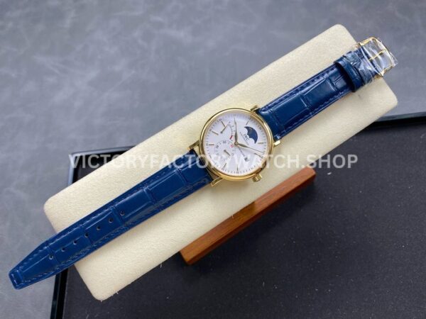 TWA Factory IWC Portofino Hand-Wound IW516409 45mm Gold Needle Gold Blue Leather Strap White Dial (6) TWA Factory IWC Portofino Hand-Wound IW516409 45mm Gold Needle Gold Blue Leather Strap White Dial