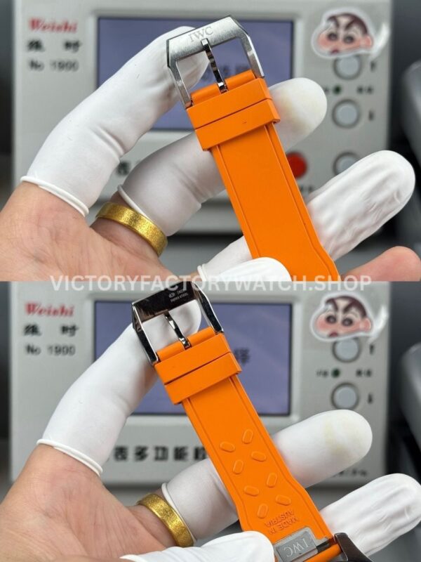 TWS Factory IWC Pilot Chronograph IW377730 41mm Orange Rubber Strap Orange Arabic Numerals Black Dial (1) TWS Factory IWC Pilot Chronograph IW377730 41mm Orange Rubber Strap Orange Arabic Numerals Black Dial