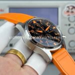 TWS Factory IWC Pilot Chronograph IW377730 41mm Orange Rubber Strap Orange Arabic Numerals Black Dial (5) TWS Factory IWC Pilot Chronograph IW377730 41mm Orange Rubber Strap Orange Arabic Numerals Black Dial