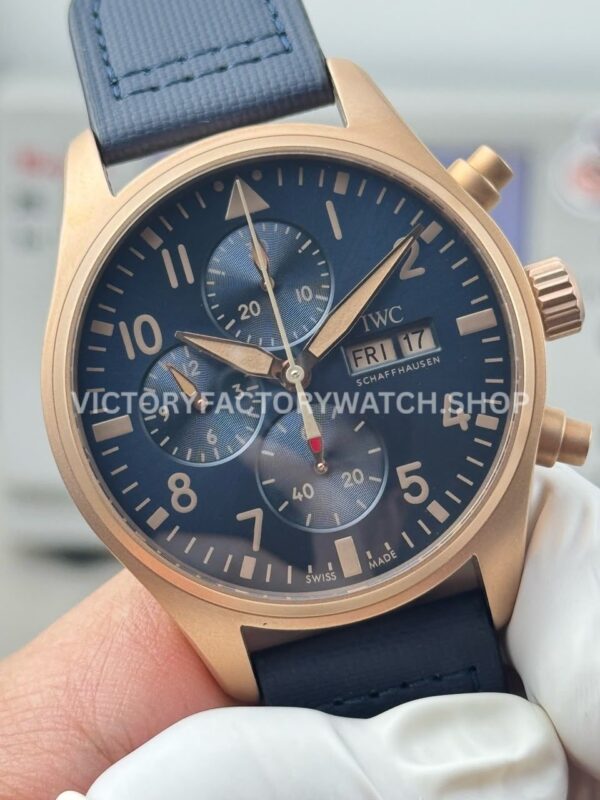 TWS Factory IWC Pilot Chronograph IW388109 41mm Bronze Blue Textile Strap Arabic Numerals Blue Dial (5) TWS Factory IWC Pilot Chronograph IW388109 41mm Bronze Blue Textile Strap Arabic Numerals Blue Dial