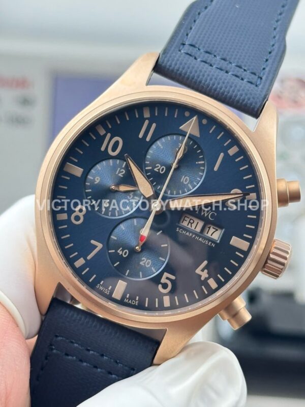 TWS Factory IWC Pilot Chronograph IW388109 41mm Bronze Blue Textile Strap Arabic Numerals Blue Dial (6) TWS Factory IWC Pilot Chronograph IW388109 41mm Bronze Blue Textile Strap Arabic Numerals Blue Dial