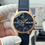 TWS Factory IWC Pilot Chronograph IW388109 41mm Bronze Blue Textile Strap Arabic Numerals Blue Dial (8) TWS Factory IWC Pilot Chronograph IW388109 bronze blue dial textile strap