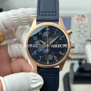 TWS Factory IWC Pilot Chronograph IW388109 41mm Bronze Blue Textile Strap Arabic Numerals Blue Dial (8) TWS Factory IWC Pilot Chronograph IW388109 bronze blue dial textile strap