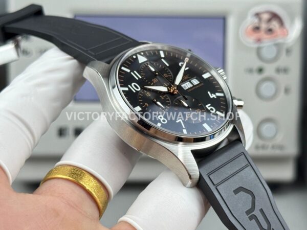 TWS Factory IWC Pilot Chronograph IW388111 41mm Rubber Strap Arabic Numerals Black Dial (2) TWS Factory IWC Pilot Chronograph IW388111 41mm Rubber Strap Arabic Numerals Black Dial