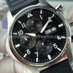 TWS Factory IWC Pilot Chronograph IW388111 41mm Rubber Strap Arabic Numerals Black Dial (3) TWS Factory IWC Pilot Chronograph IW388111 41mm Rubber Strap Arabic Numerals Black Dial