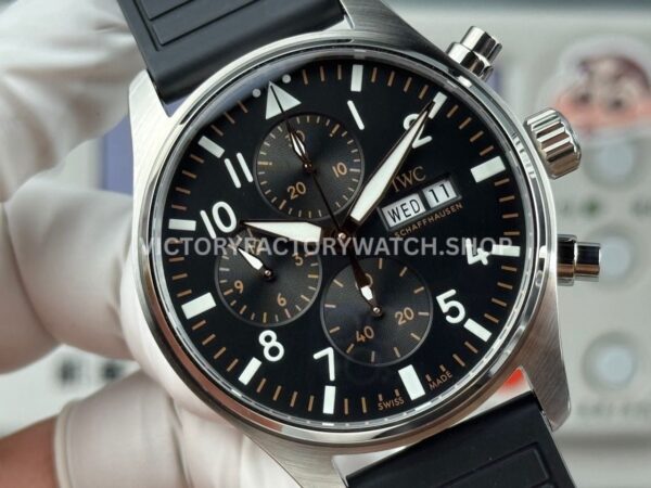 TWS Factory IWC Pilot Chronograph IW388111 41mm Rubber Strap Arabic Numerals Black Dial (3) TWS Factory IWC Pilot Chronograph IW388111 41mm Rubber Strap Arabic Numerals Black Dial