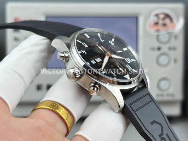TWS Factory IWC Pilot Chronograph IW388111 41mm Rubber Strap Arabic Numerals Black Dial (5) TWS Factory IWC Pilot Chronograph IW388111 41mm Rubber Strap Arabic Numerals Black Dial