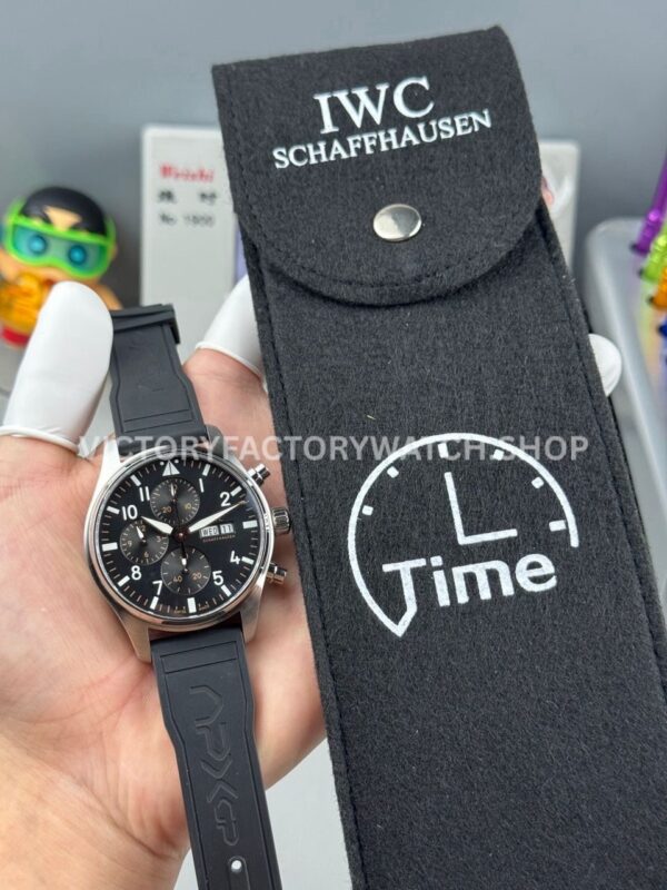 TWS Factory IWC Pilot Chronograph IW388111 41mm Rubber Strap Arabic Numerals Black Dial (7) TWS Factory IWC Pilot Chronograph IW388111 41mm Rubber Strap Arabic Numerals Black Dial