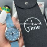 TWS Factory IWC Pilot Chronograph IW388117 41mm Light Blue Rubber Arabic Numerals Light Blue Dial (7) TWS Factory IWC Pilot Chronograph IW388117 41mm Light Blue Rubber Arabic Numerals Light Blue Dial