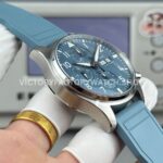 TWS Factory IWC Pilot Chronograph IW388117 41mm Light Blue Rubber Arabic Numerals Light Blue Dial (8) TWS Factory IWC Pilot Chronograph IW388117 41mm Light Blue Rubber Arabic Numerals Light Blue Dial