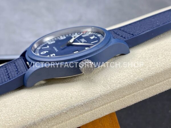 V7 Factory IWC Pilot Laureus Sport IW328101 41mm Blue Ceramic Textile Strap Arabic Numerals Blue Dial (4) V7 Factory IWC Pilot Laureus Sport IW328101 41mm Blue Ceramic Textile Strap Arabic Numerals Blue Dial