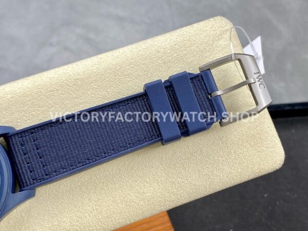 V7 Factory IWC Pilot Laureus Sport IW328101 41mm Blue Ceramic Textile Strap Arabic Numerals Blue Dial (8) V7 Factory IWC Pilot Laureus Sport IW328101 41mm Blue Ceramic Textile Strap Arabic Numerals Blue Dial