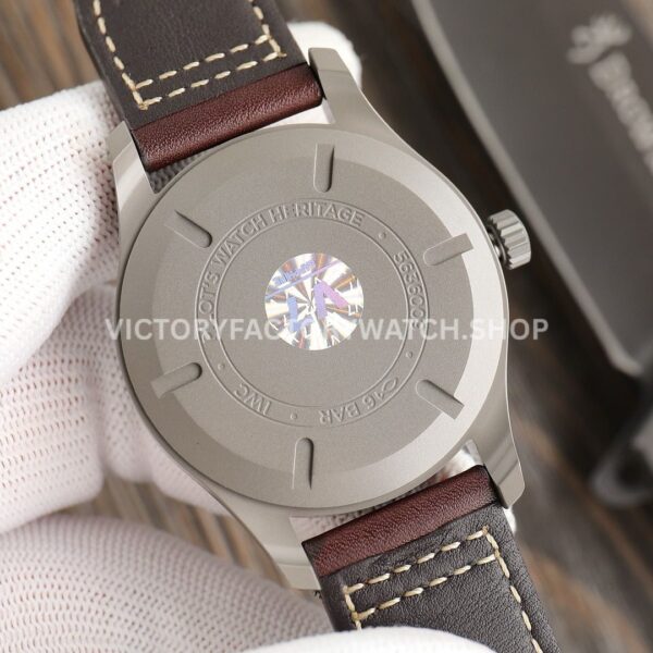 V7 Factory IWC Pilot Mark XVIII Heritage IW327006 40mm Titanium Leather Strap Arabic Numerals Black Dial (2) V7 Factory IWC Pilot Mark XVIII Heritage IW327006 40mm Titanium Leather Strap Arabic Numerals Black Dial