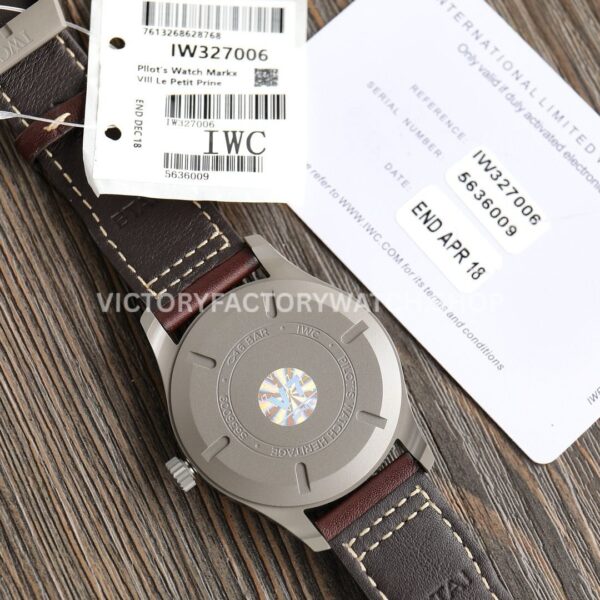 V7 Factory IWC Pilot Mark XVIII Heritage IW327006 40mm Titanium Leather Strap Arabic Numerals Black Dial (4) V7 Factory IWC Pilot Mark XVIII Heritage IW327006 40mm Titanium Leather Strap Arabic Numerals Black Dial