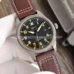 V7 Factory IWC Pilot Mark XVIII Heritage IW327006 40mm Titanium Leather Strap Arabic Numerals Black Dial (6) V7 Factory IWC Pilot Mark XVIII Heritage IW327006 40mm Titanium Leather Strap Arabic Numerals Black Dial