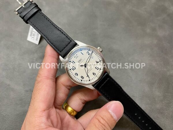 V7 Factory IWC Pilot Mark XVIII IW327012 40mm Steel Leather Strap Arabic Numerals White Dial (6) V7 Factory IWC Pilot Mark XVIII IW327012 40mm Steel Black Leather Strap Arabic Numerals White Dial