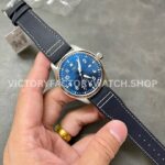 V7 Factory IWC Pilot Mark XX IW328203 40mm Steel Leather Strap Arabic Numerals Blue Dial (3) V7 Factory IWC Pilot Mark XX IW328203 40mm Steel Blue Leather Strap Arabic Numerals Blue Dial