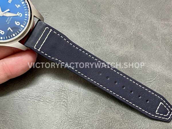 V7 Factory IWC Pilot Mark XX IW328203 40mm Steel Leather Strap Arabic Numerals Blue Dial (5) V7 Factory IWC Pilot Mark XX IW328203 40mm Steel Blue Leather Strap Arabic Numerals Blue Dial