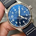 V7 Factory IWC Pilot Mark XX IW328203 40mm Steel Leather Strap Arabic Numerals Blue Dial (6) V7 Factory IWC Pilot Mark XX IW328203 40mm Steel Blue Leather Strap Arabic Numerals Blue Dial