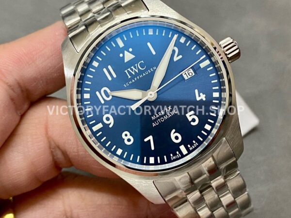V7 Factory IWC Pilot Mark XX IW328204 40mm Full Steel Arabic Numerals Blue Dial (8) V7 Factory IWC Pilot Mark XX IW328204 40mm Full Steel Arabic Numerals Blue Dial