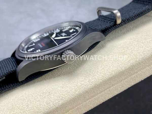 V7 Factory IWC Pilot Top Gun IW326901 41mm Ceramic Textile Strap Arabic Numerals Blue Dial (3) V7 Factory IWC Pilot Top Gun IW326901 41mm Ceramic Textile Strap Arabic Numerals Blue Dial