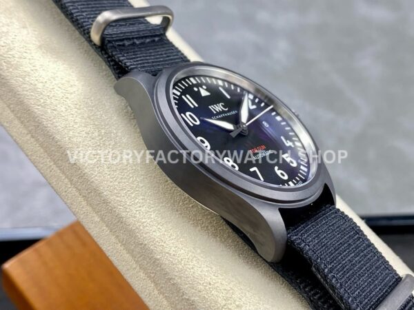 V7 Factory IWC Pilot Top Gun IW326901 41mm Ceramic Textile Strap Arabic Numerals Blue Dial (7) V7 Factory IWC Pilot Top Gun IW326901 41mm Ceramic Textile Strap Arabic Numerals Blue Dial