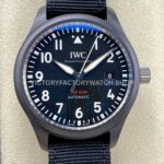V7 Factory IWC Pilot Top Gun IW326901 41mm Ceramic Textile Strap Arabic Numerals Blue Dial (8) V7 Factory IWC Pilot Top Gun IW326901 blue dial ceramic textile strap