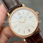 V7 Factory IWC Portofino Automatic IW356302 40mm Rose Gold Brown Leather Strap Roman Numerals White Dial (7) V7 Factory IWC Portofino Automatic IW356302 40mm Rose Gold Brown Leather Strap Roman Numerals White Dial