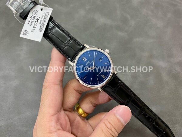V7 Factory IWC Portofino Automatic IW356512 40mm White Gold Leather Strap Roman Numerals Blue Dial (3) V7 Factory IWC Portofino Automatic IW356512 40mm White Gold Leather Strap Roman Numerals Blue Dial