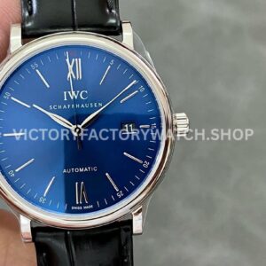 V7 Factory IWC Portofino Automatic IW356512 40mm White Gold Leather Strap Roman Numerals Blue Dial (4) V7 Factory IWC Portofino IW356512 blue dial leather strap