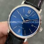 V7 Factory IWC Portofino Automatic IW356512 40mm White Gold Leather Strap Roman Numerals Blue Dial (5) V7 Factory IWC Portofino Automatic IW356512 40mm White Gold Leather Strap Roman Numerals Blue Dial