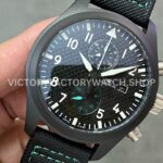 YL Factory IWC Pilot IW389005 44.5mm Ceramic Textile Strap Arabic Numerals Black Dial (3) YL Factory IWC Pilot IW389005 44.5mm Ceramic Textile Strap Arabic Numerals Black Dial