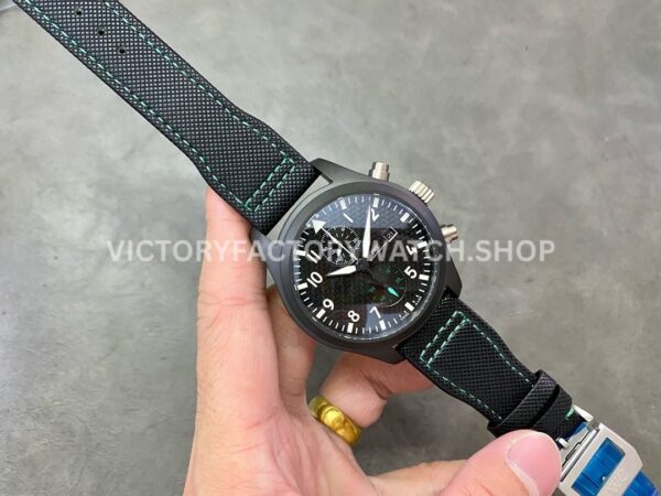 YL Factory IWC Pilot IW389005 44.5mm Ceramic Textile Strap Arabic Numerals Black Dial (4) YL Factory IWC Pilot IW389005 44.5mm Ceramic Textile Strap Arabic Numerals Black Dial