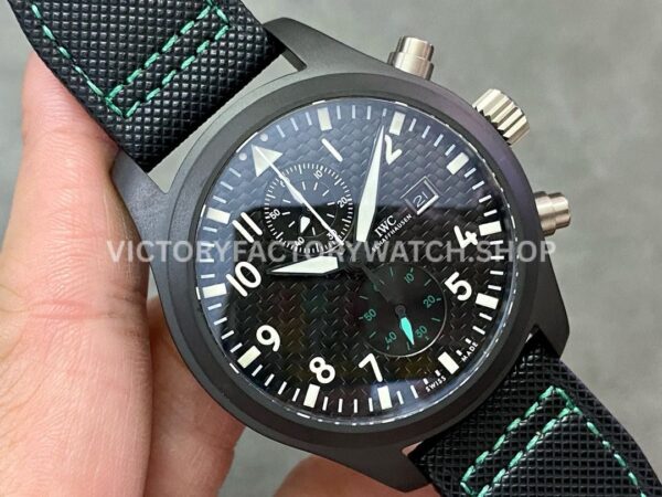 YL Factory IWC Pilot IW389005 44.5mm Ceramic Textile Strap Arabic Numerals Black Dial (5) YL Factory IWC Pilot IW389005 44.5mm Ceramic Textile Strap Arabic Numerals Black Dial